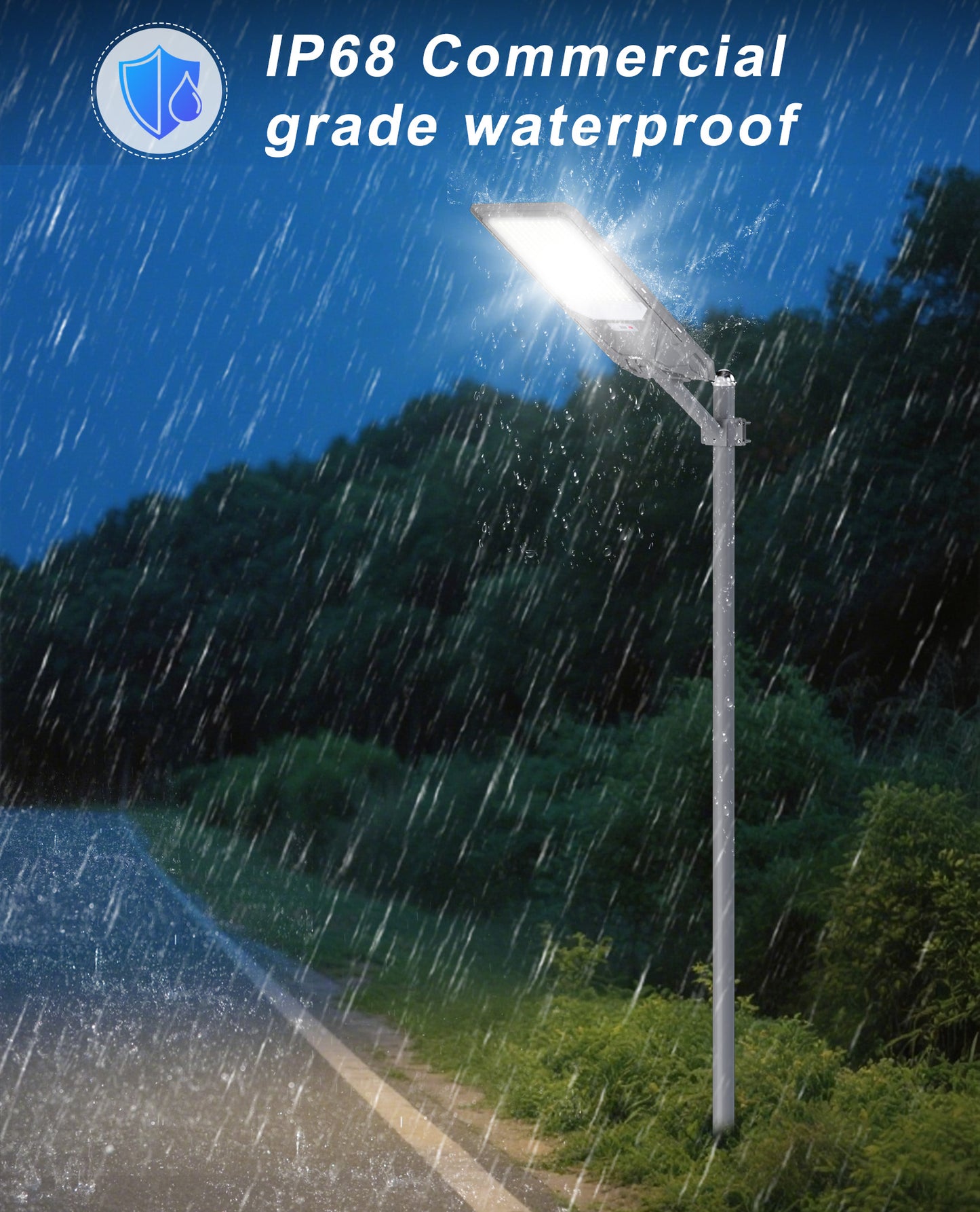 JAYNLT Solar Street Lights Outdoor Dusk to Dawn,6500K Commercial Parking Lot Light with Motion Sensor,IP68 Waterproof Flood Security Street Lights for PlayCourt,Farm,Shop