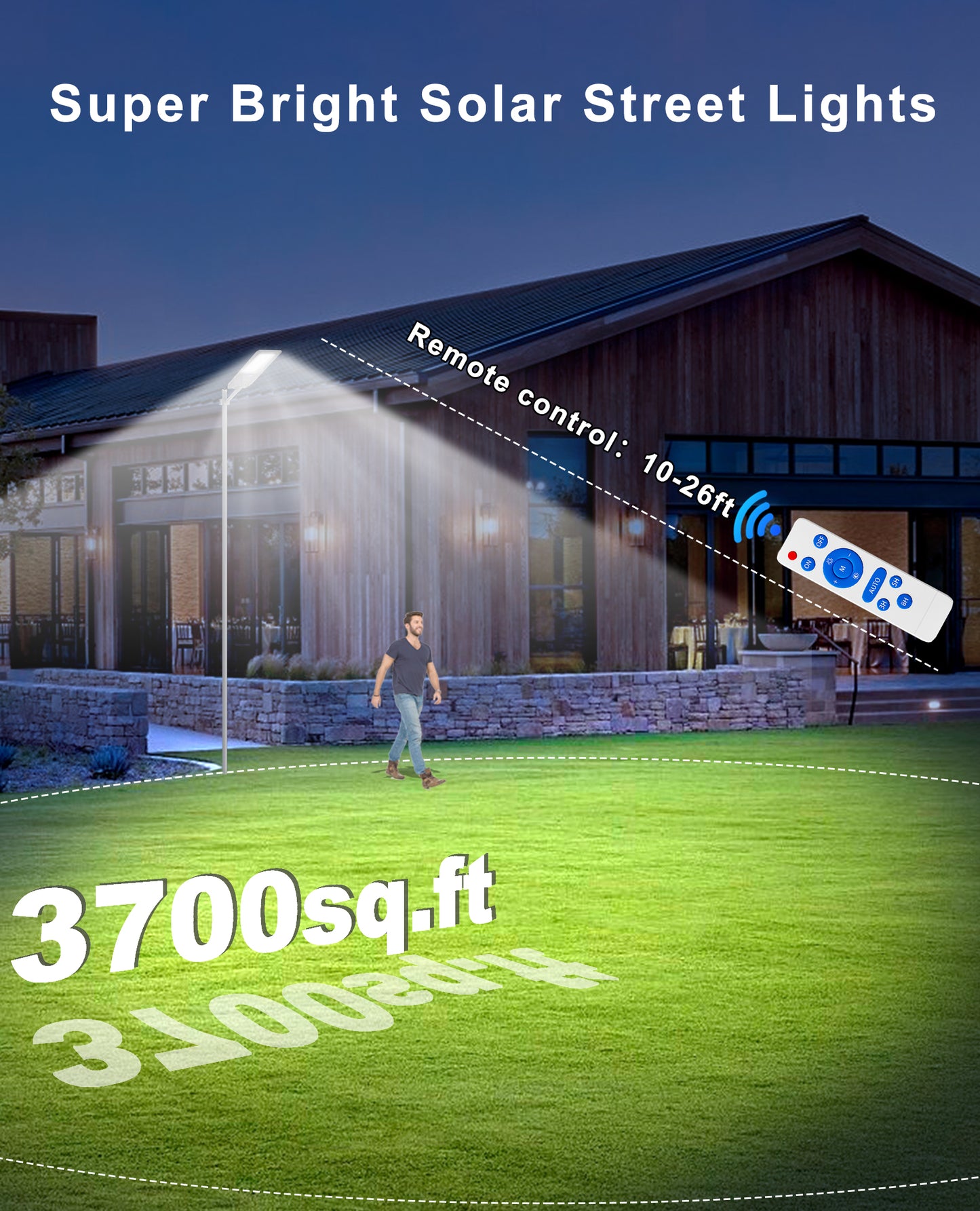 JAYNLT Solar Street Lights Outdoor Dusk to Dawn,6500K Commercial Parking Lot Light with Motion Sensor,IP68 Waterproof Flood Security Street Lights for Parking Lot,Road