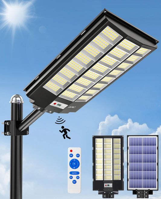 JAYNLT Y-8600W Solar Street Lights Outdoor, 6500K Commercial Parking Lot Light, Dusk to Dawn Solar Security Flood Lights Motion Sensor for Basketball Court, Road, Yard Visit the JAYNLT Store 4.3 4.3 out of 5 stars   (460) | Search this page