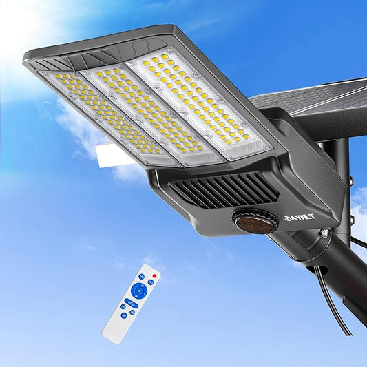 JAYNLT 3000W Solar Street Lights Outdoor, 300000LM 6500K High Powered Commercial Parking Lot Lights Dusk to Dawn, Waterproof Solar Security Flood Lights with Remote for Yard, Parking Lot, Driveway
